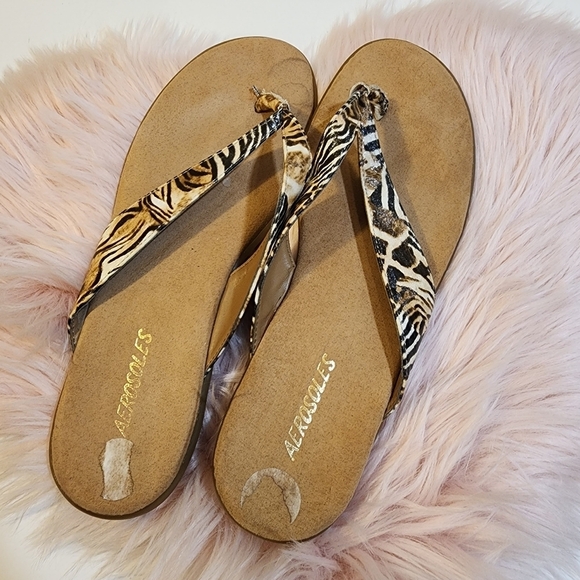 Aerosoles animal print Flat sandals size 9 - Picture 2 of 10